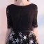 Chic / Belle Noire Robe De Soirée 2018 Princesse Encolure Dégagée Manches Courtes Étoile Ceinture Longue Volants Dos Nu Robe De Ceremonie