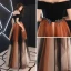 Farbig Multifarben Abendkleider 2019 A Linie Off Shoulder Kurze Ärmel Applikationen Spitze Perlenstickerei Lange Rüschen Rückenfreies Festliche Kleider