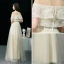 Affordable Black Evening Dresses  2019 A-Line / Princess Off-The-Shoulder Short Sleeve Floor-Length / Long Ruffle Backless Formal Dresses