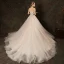 Affordable Champagne Wedding Dresses 2019 Ball Gown Off-The-Shoulder Short Sleeve Backless Appliques Lace Sequins Pearl Beading Chapel Train Ruffle