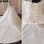 Luxury / Gorgeous Chinese style Ivory See-through Wedding Dresses 2019 Ball Gown High Neck Long Sleeve Backless Appliques Lace Beading Cathedral Train Ruffle