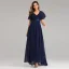 Modest / Simple Black Bridesmaid Dresses 2023 A-Line / Princess V-Neck Short Sleeve Backless Sash Floor-Length / Long Bridesmaid Dresses