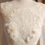 Elegant Champagne See-through Wedding Dresses 2019 Trumpet / Mermaid Scoop Neck Long Sleeve Backless Appliques Lace Rhinestone Beading Court Train Ruffle