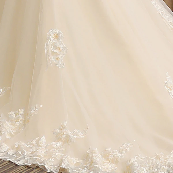 Elegant Champagne See-through Wedding Dresses 2019 Trumpet / Mermaid Scoop Neck Long Sleeve Backless Appliques Lace Rhinestone Beading Court Train Ruffle