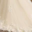 Elegant Champagne See-through Wedding Dresses 2019 Trumpet / Mermaid Scoop Neck Long Sleeve Backless Appliques Lace Rhinestone Beading Court Train Ruffle