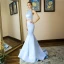 2 Pièces Bleu Ciel Satin Robe De Soirée 2019 Trompette / Sirène Titulaire Sans Manches Perlage Train De Balayage Dos Nu Robe De Ceremonie