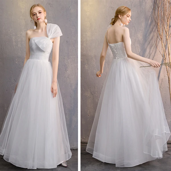Affordable Ivory Bridesmaid Dresses 2019 A-Line / Princess Floor-Length / Long Ruffle Backless Wedding Party Dresses