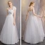 Affordable Ivory Bridesmaid Dresses 2019 A-Line / Princess Floor-Length / Long Ruffle Backless Wedding Party Dresses