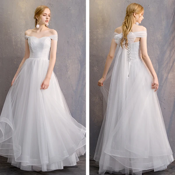 Affordable Ivory Bridesmaid Dresses 2019 A-Line / Princess Floor-Length / Long Ruffle Backless Wedding Party Dresses
