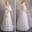 Affordable Ivory Bridesmaid Dresses 2019 A-Line / Princess Floor-Length / Long Ruffle Backless Wedding Party Dresses