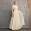 Discount Champagne See-through Bridesmaid Dresses 2019 A-Line / Princess Appliques Lace Floor-Length / Long Ruffle Backless Wedding Party Dresses