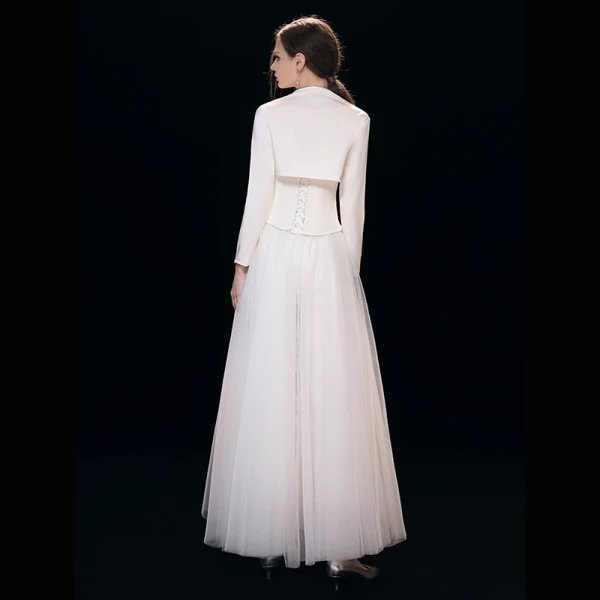 Vintage Rød Jumpsuit  2019 Prinsesse Kjæreste Med Sjal Langermede Ankel-lengde Buste Selskapskjoler