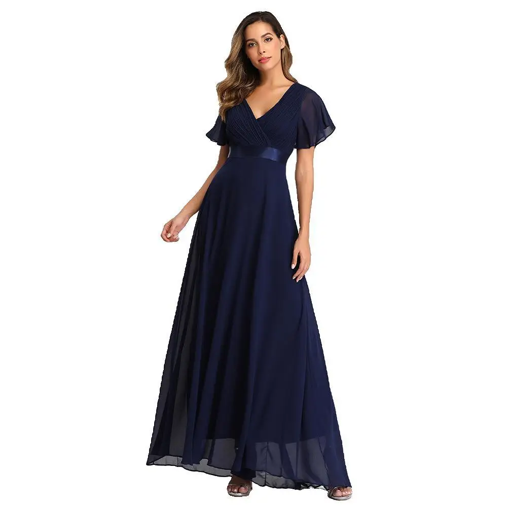 knee length dresses for ladies Zapaka Women Dark Green Bridesmaid Dress with Lace Up Back A Line Chiffon Long Wedding Party Dress, Black / US12
