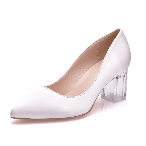Mode Vita Kristall Brudskor 2023 9 cm Stilettklackar Spetsiga Bröllop Pumps Högklackade