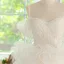 Charmant Beige Perlenstickerei Fallende Rüsche Kurze Partykleider 2024 Ballkleid Spaghettiträger Kurze Ärmel Rückenfreies Festliche Kleider