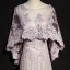 Modern / Fashion Lavender See-through Evening Dresses  With Shawl 2018 A-Line / Princess Scoop Neck Sleeveless Appliques Lace Pearl Rhinestone Sweep Train Formal Dresses