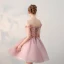 Affordable Formal Dresses 2017 Graduation Dresses Lace Appliques Pearl Off-The-Shoulder Backless 1/2 Sleeves Pearl Pink Short A-Line / Princess