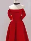 Charming Red Evening Dresses 2025 A-Line / Princess Strapless Sleeveless Backless Floor-Length / Long Evening Party Formal Dresses