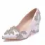 Mode Weiß Strass Kristall Pumps 2023 9 cm Thick Heels Spitzschuh Hochzeit Sandaletten Hochhackige