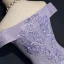 Schöne Lavendel Abendkleider 2018 A Linie Off Shoulder Kurze Ärmel Applikationen Mit Spitze Perlenstickerei Kristall Sweep / Pinsel Zug Rüschen Rückenfreies Festliche Kleider