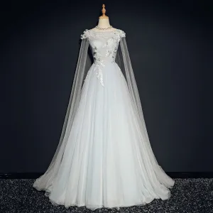 Élégant Bleu Ciel Robe De Bal 2018 Princesse Encolure Carrée Sans Manches Appliques En Dentelle Watteau Train Volants Dos Nu Robe De Ceremonie