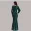 Sparkly Black Sequins Evening Dresses 2023 Trumpet / Mermaid V-Neck Long Sleeve Floor-Length / Long Evening Party Formal Dresses