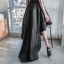 Chic / Belle Noire Robe De Cocktail 2018 Princesse De l'épaule Manches Courtes Perlage Ceinture Asymétrique Dos Nu Robe De Ceremonie