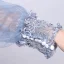 Affordable Prom Dresses 2017 Lace Beading Appliques Flower Backless Pearl V-Neck Long Sleeve Floor-Length / Long Grey Ball Gown