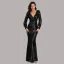 Sparkly Black Sequins Evening Dresses 2023 Trumpet / Mermaid V-Neck Long Sleeve Floor-Length / Long Evening Party Formal Dresses