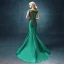 Chic / Belle Robe De Soirée 2017 Vert Foncé Tribunal Train Trompette / Sirène Encolure Dégagée Sans Manches Dos Nu Faux Diamant Perlage Paillettes Perle