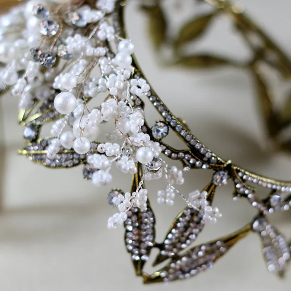 Vintage / Retro Handmade Pearl Rhinestone Alloy Bridal Hair Accessories 2023 Wedding