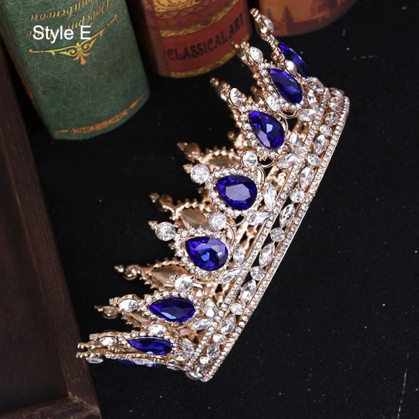 Charming Burgundy Handmade  Rhinestone Alloy Bridal Hair Accessories Wedding Crown 2023