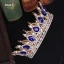 Charming Burgundy Handmade  Rhinestone Alloy Bridal Hair Accessories Wedding Crown 2023