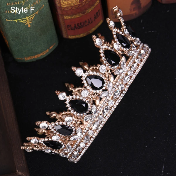 Charming Burgundy Handmade  Rhinestone Alloy Bridal Hair Accessories Wedding Crown 2023