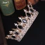 Charming Burgundy Handmade  Rhinestone Alloy Bridal Hair Accessories Wedding Crown 2023