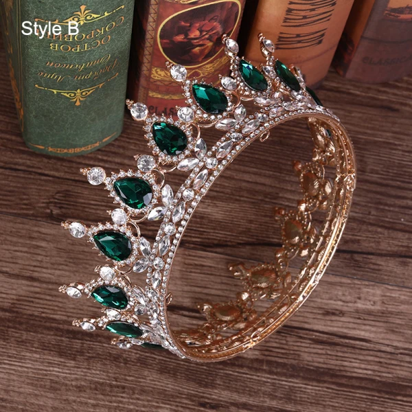 Charming Burgundy Handmade  Rhinestone Alloy Bridal Hair Accessories Wedding Crown 2023