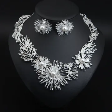 Charmant Argenté Perle Soirée Accessorize 2023 Boucles D 039 Oreilles Un Collier