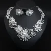 Charmant Silber Perle Abend Brautaccessoires 2023 Ohrringe Halskette