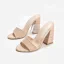 Sexy Beige Street Wear Womens Sandals High Heels 2022 11 cm Thick Heels Open / Peep Toe Sandals
