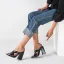 Schlicht Schwarz Freizeit Sandalen Damen Hochhackige 2022 11 cm Thick Heels Peeptoes Sandaletten