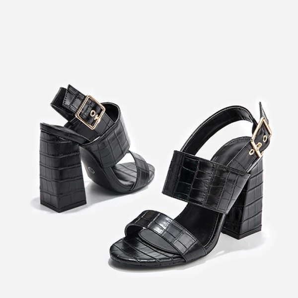 Chic / Beautiful Black Street Wear Womens Sandals 2022 11 cm Thick Heels Open / Peep Toe Sandals High Heels