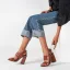 Vintage / Retro Brown Street Wear Womens Sandals 2022 Ankle Strap 11 cm Thick Heels Open / Peep Toe High Heels Sandals