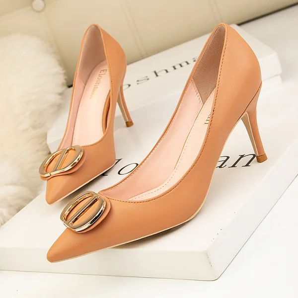 Chic / Beautiful Black Cocktail Party Prom Pumps 2022 7 cm Stiletto Heels Pointed Toe Pumps High Heels