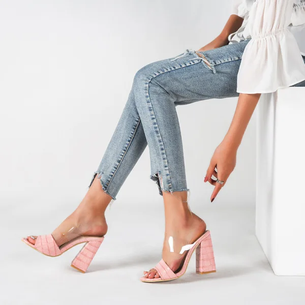 Sexy Beige Street Wear Womens Sandals High Heels 2022 11 cm Thick Heels Open / Peep Toe Sandals