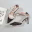 Charmant Rot Abend Niet Sandalen Damen 2023 8 cm Stilettos Knöchelriemen Spitzschuh Sandaletten Hochhackige
