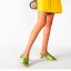 Modest / Simple Lime Green Casual Lace-up Womens Sandals 2022 5 cm Thick Heels Open / Peep Toe Sandals High Heels