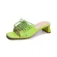 Modest / Simple Lime Green Casual Lace-up Womens Sandals 2022 5 cm Thick Heels Open / Peep Toe Sandals High Heels