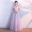 Chic / Belle Robe De Bal 2017 Rougissant Rose Princesse Longue De l'épaule Manches Courtes Dos Nu Paillettes Perle Perlage En Dentelle Appliques Robe De Ceremonie