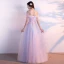 Chic / Belle Robe De Bal 2017 Rougissant Rose Princesse Longue De l'épaule Manches Courtes Dos Nu Paillettes Perle Perlage En Dentelle Appliques Robe De Ceremonie