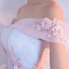 Chic / Belle Robe De Bal 2017 Rougissant Rose Princesse Longue De l'épaule Manches Courtes Dos Nu Paillettes Perle Perlage En Dentelle Appliques Robe De Ceremonie